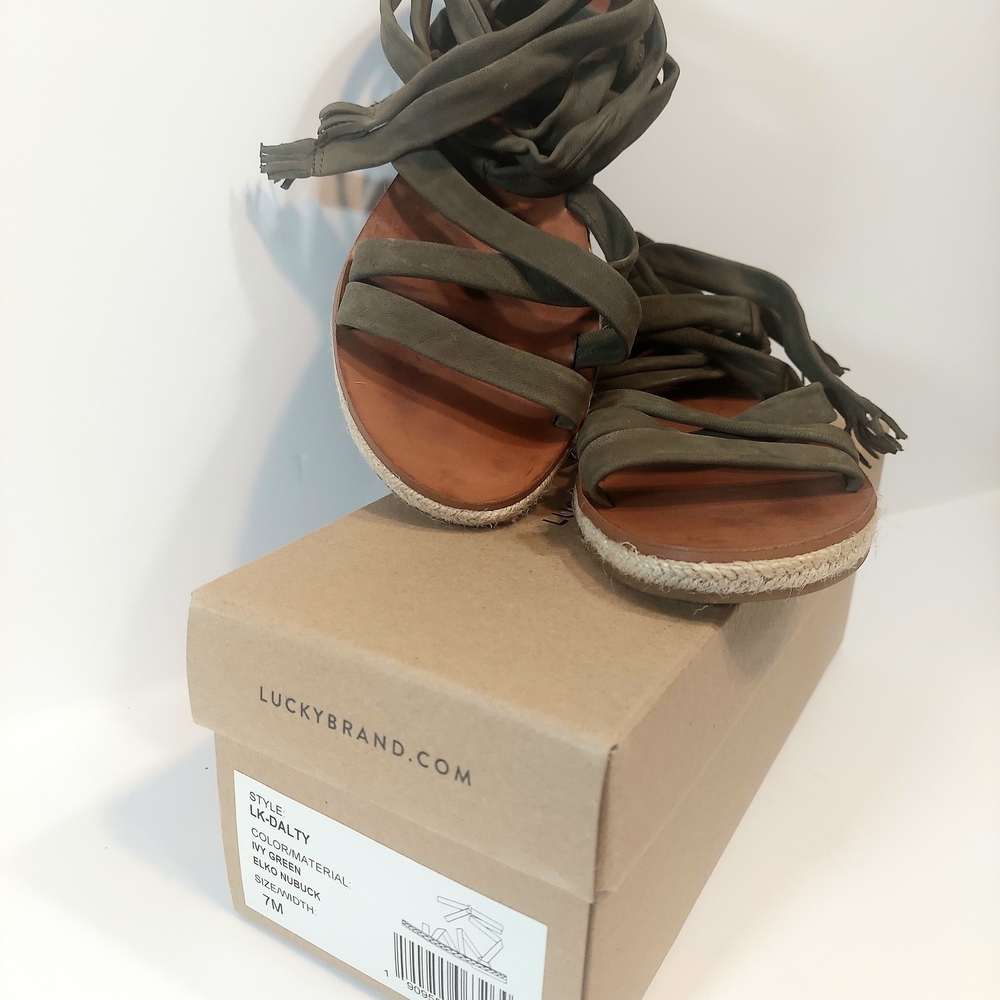 Women's Lucky Brand Olive Wrap Espadrille Sandals Size 7